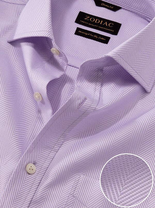 Antonello Lilac Solid Full Sleeve Single Cuff Classic Fit Classic Formal Two Ply Mercerized Cotton Shirt