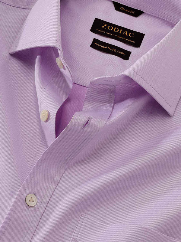 Antonello Lilac Solid Full Sleeve Single Cuff Classic Fit Classic Formal Two Ply Mercerized Cotton Shirt