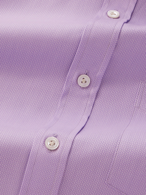 Antonello Lilac Solid Full Sleeve Single Cuff Classic Fit Classic Formal Two Ply Mercerized Cotton Shirt