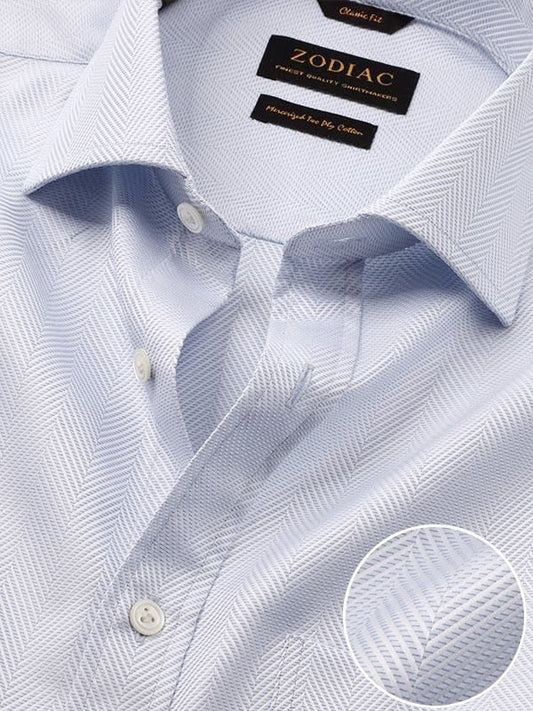 Antonello Sky Solid Full Sleeve Double Cuff Classic Fit Classic Formal Two Ply Mercerized Cotton Shirt