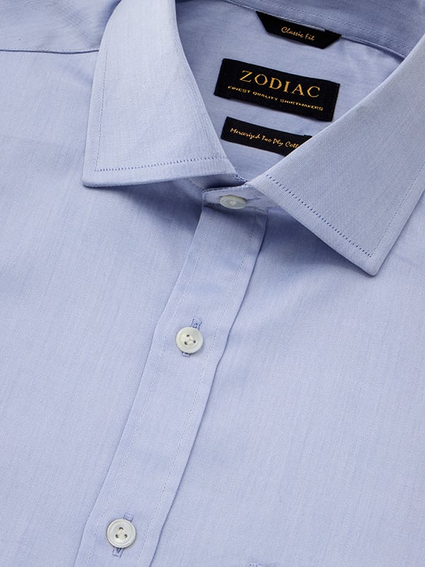 Antonello Sky Solid Full Sleeve Double Cuff Classic Fit Classic Formal Two Ply Mercerized Cotton Shirt