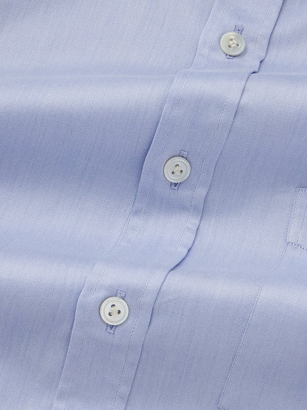 Antonello Sky Solid Full Sleeve Double Cuff Classic Fit Classic Formal Two Ply Mercerized Cotton Shirt