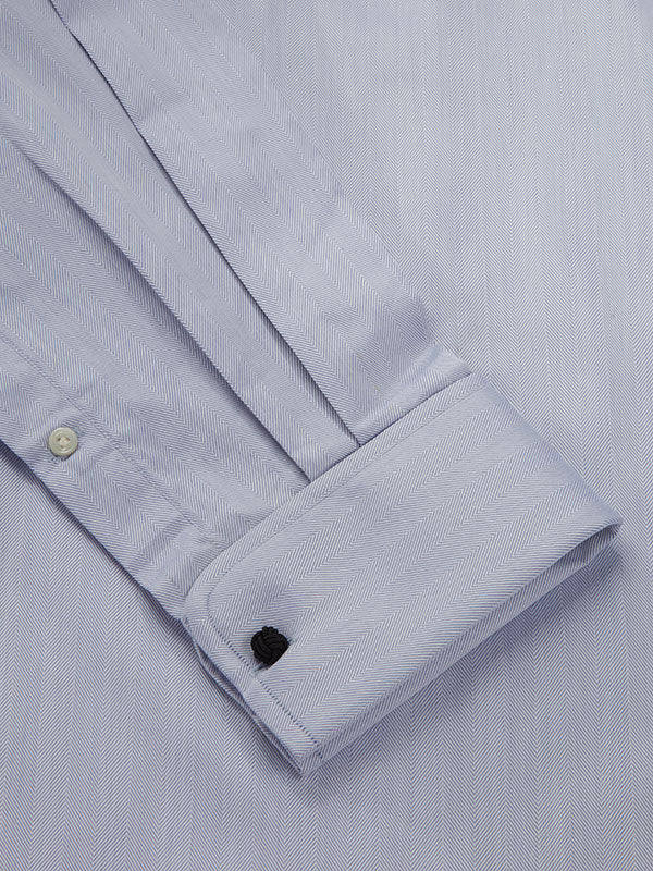 Antonello Sky Solid Full Sleeve Double Cuff Classic Fit Classic Formal Two Ply Mercerized Cotton Shirt