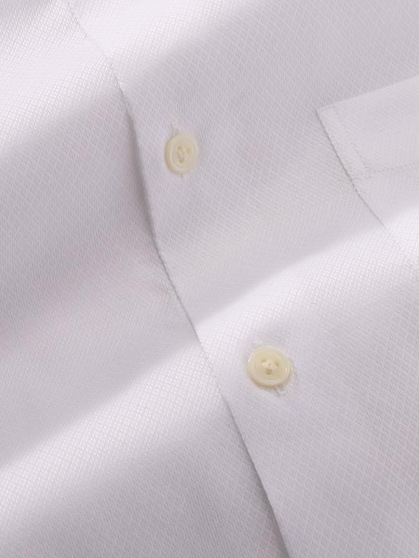 Antonello White Solid Full Sleeve Single Cuff Tailored Fit Classic Formal Two Ply Mercerized Cotton Shirt