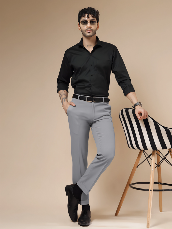 Ash Grey Men Formal Pants by ITALIAN VEGA®