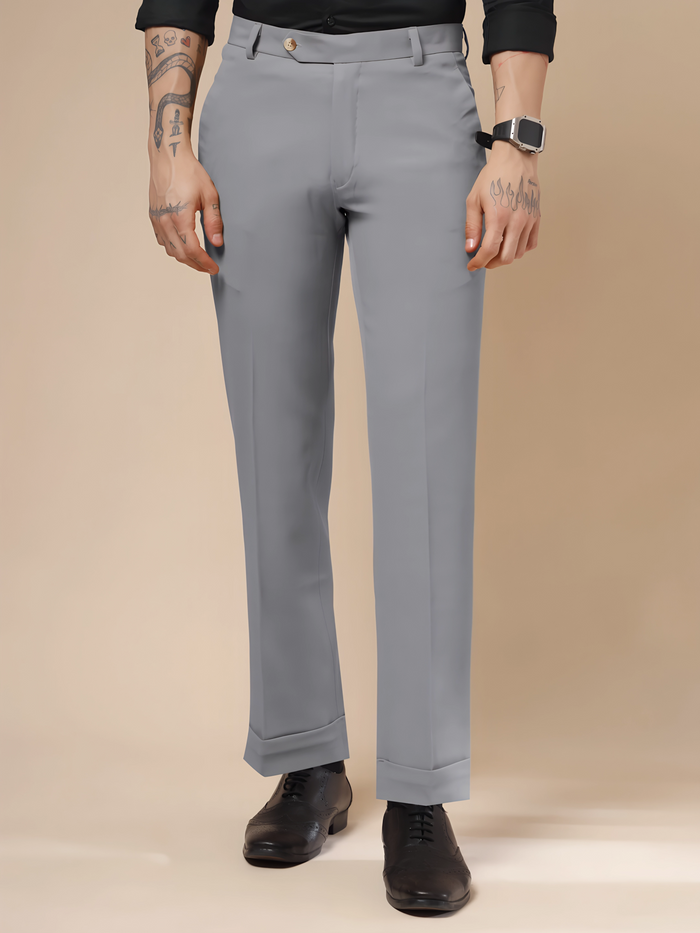 Ash Grey Men Formal Pants by ITALIAN VEGA®
