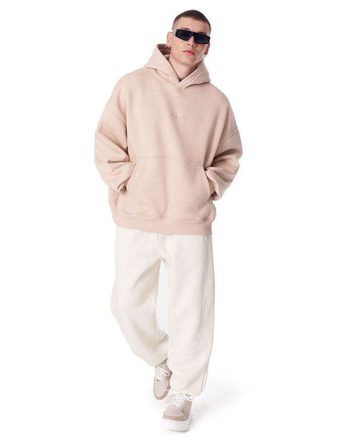 Back Embroidery Oversized Beige Hoodie (5)