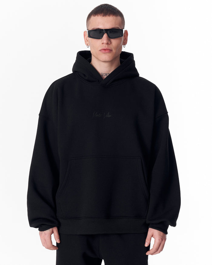 Back Embroidery Oversized Black Hoodie (2)
