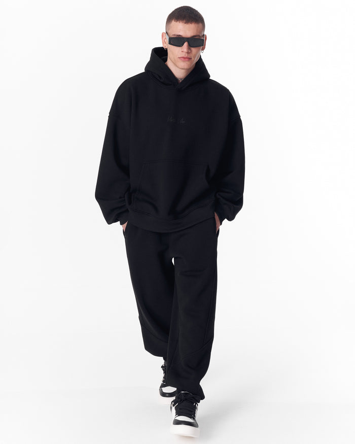 Back Embroidery Oversized Black Hoodie (7)