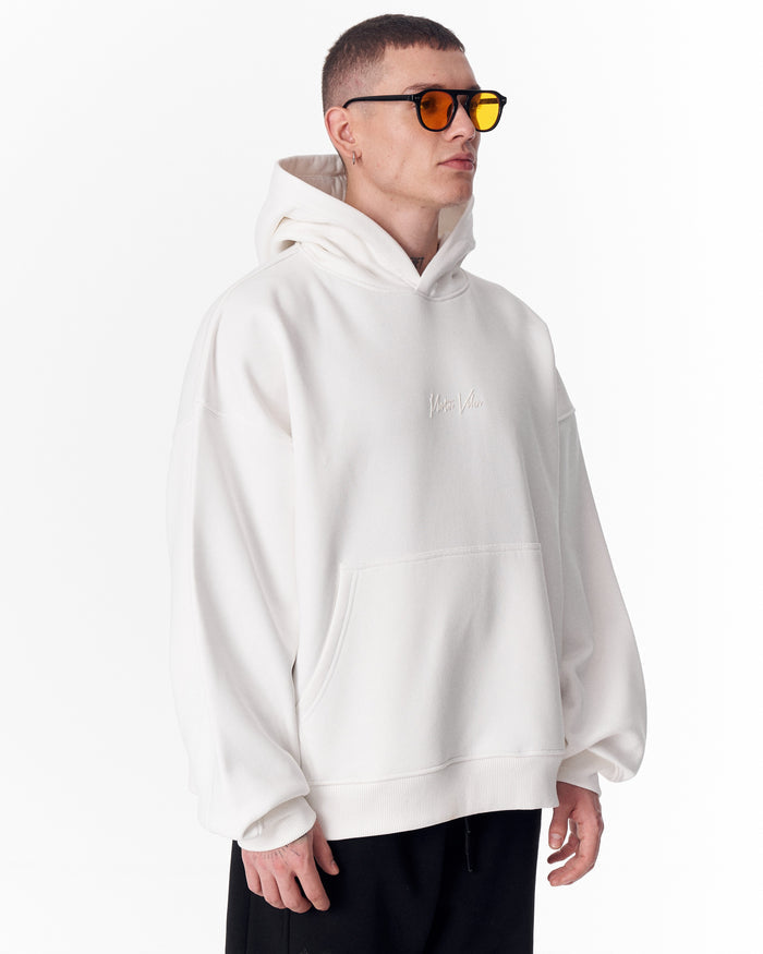 Back Embroidery Oversized White Hoodie (2)
