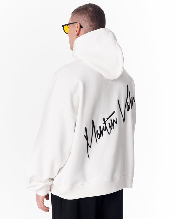 Back Embroidery Oversized White Hoodie (5)