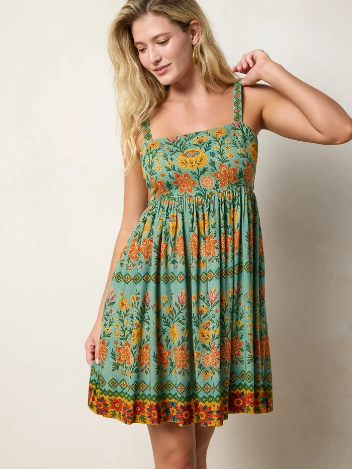 Bailey Mini Dress - Buttercup Floral Seafoam-view 1