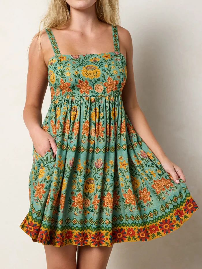 Bailey Mini Dress - Buttercup Floral Seafoam-view 2