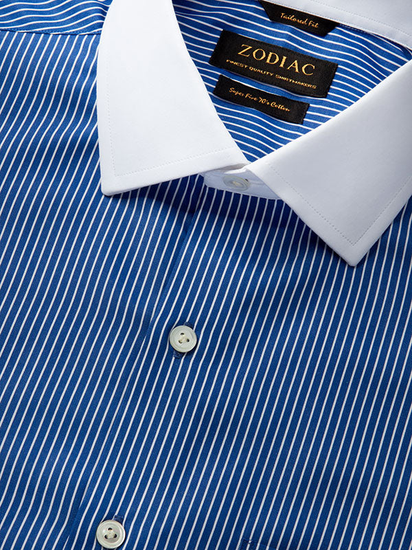 Banco Ink Striped Full Sleeve Double Cuff Tailored Fit Classic Formal Cotton Shirt