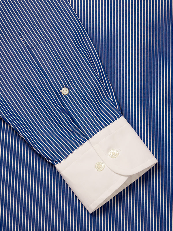 Banco Ink Striped Full Sleeve Single Cuff Classic Fit Classic Formal Cotton Shirt