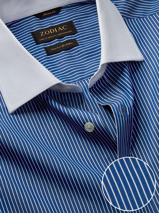 Banco Ink Stripes Full Sleeve Double Cuff Classic Fit Classic Formal Cotton Shirt