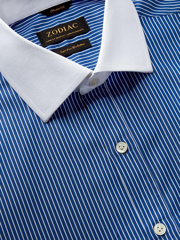 Banco Ink Stripes Full Sleeve Double Cuff Classic Fit Classic Formal Cotton Shirt