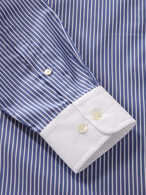 Bankers Ink Striped Full sleeve single cuff Classic Fit Classic Formal Cotton Shirt