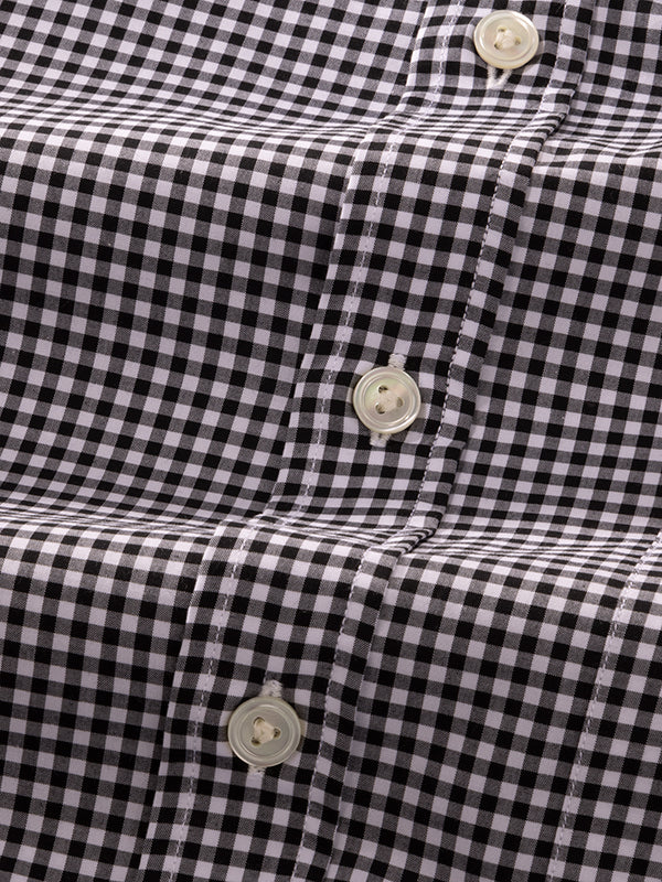 Barboni Black & White Full Sleeve Single Cuff Classic Fit Classic Formal Silk Touch Egyptian Giza Cotton Shirt