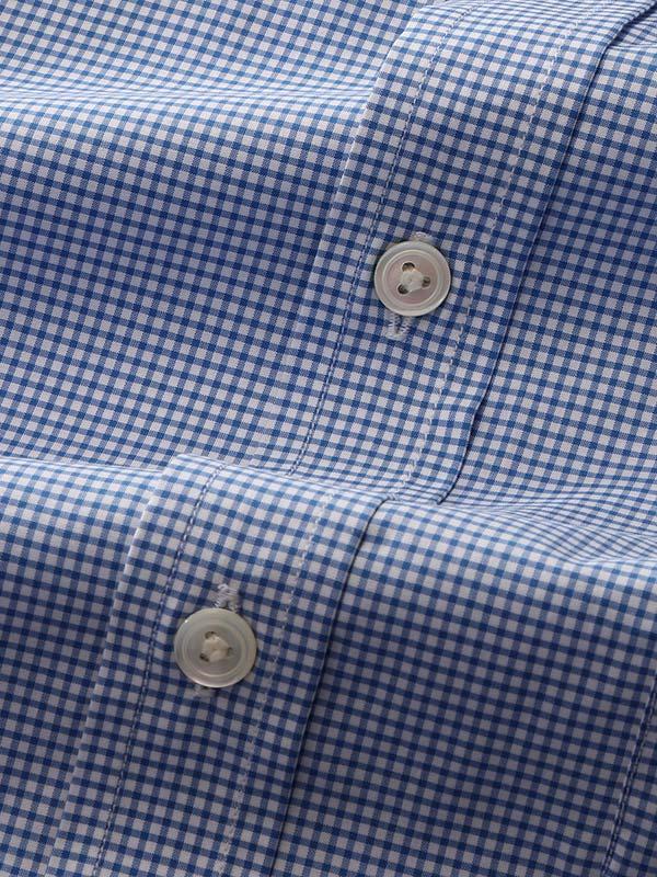 Barboni Blue Check Full Sleeve Single Cuff Classic Fit Classic Formal Silk Touch Egyptian Giza Cotton Shirt