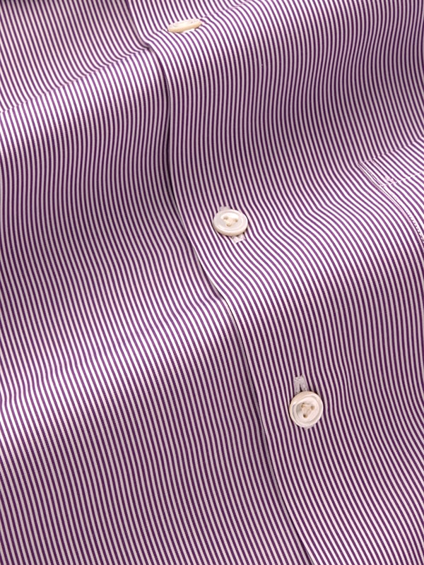 Barboni Lilac Striped Full Sleeve Single Cuff Tailored Fit Classic Formal Silk Touch Egyptian Giza Cotton Shirt