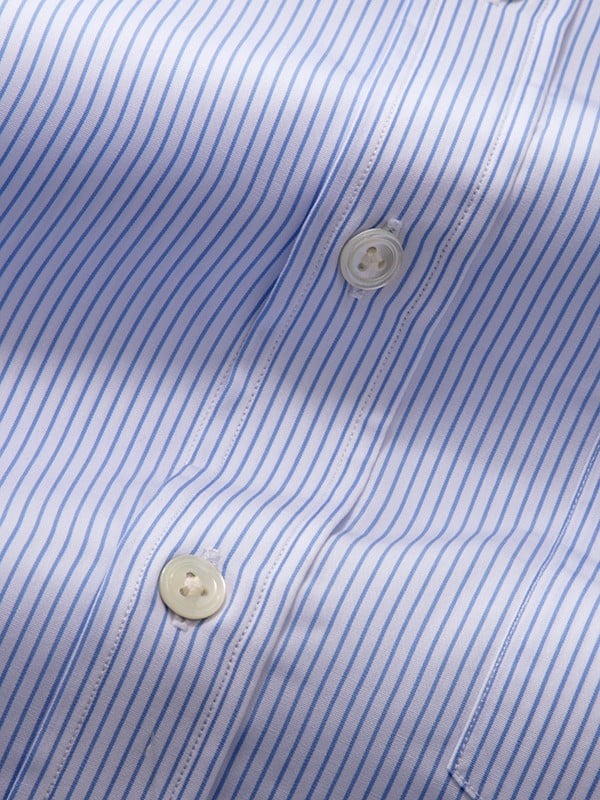 Barboni Sky Striped Full Sleeve Single Cuff Classic Fit Classic Formal Silk Touch Egyptian Giza Cotton Shirt