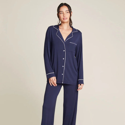 Barefoot Dreams Luxe Milk Jersey Piped Pajama Set