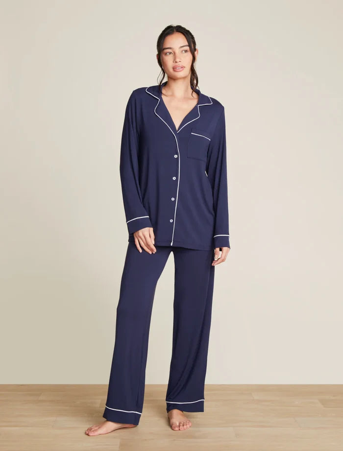 Barefoot Dreams Luxe Milk Jersey Piped Pajama Set