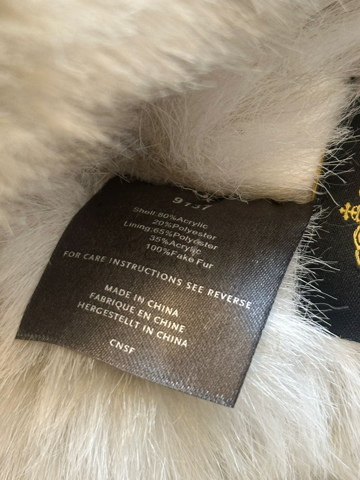 BARTS Fur Deluxe White Winter Hat 100% Faux Fur