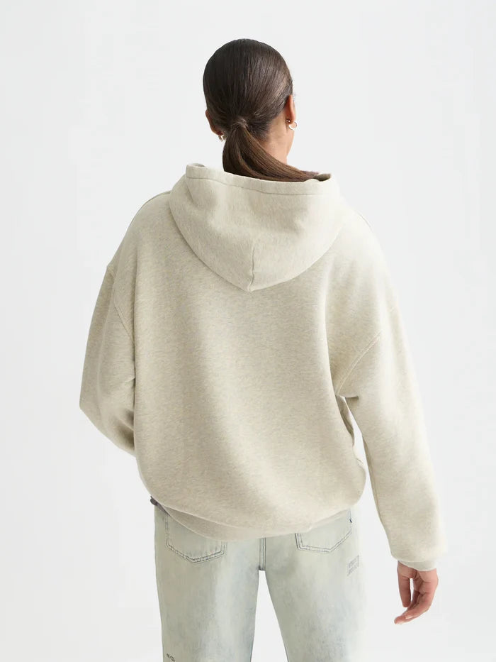 Basquiat Washed Artwork Relaxed-Fit Hoodie Oatmeal Melange