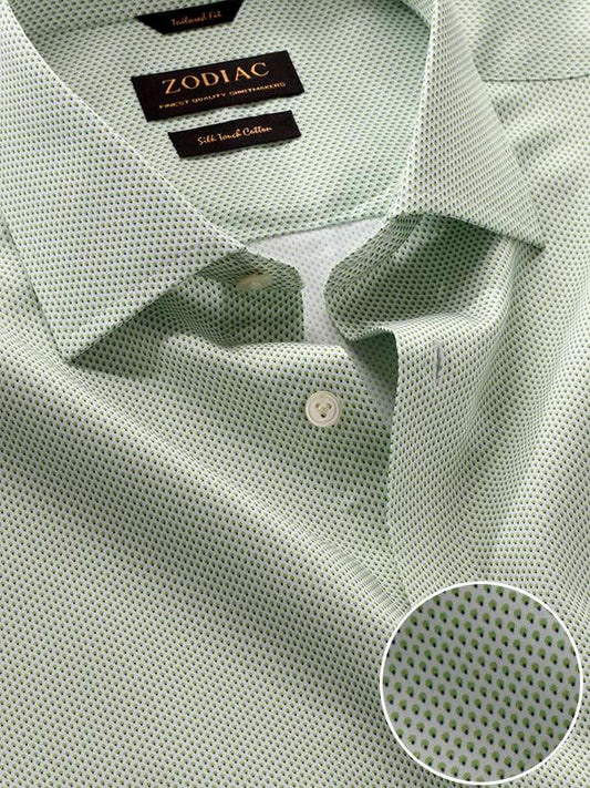 Bassano Mint Printed Full Sleeve Single Cuff Tailored Fit Classic Formal Cotton Shirt