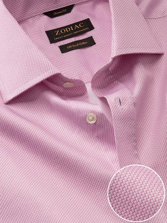 Bassano Pink Printed Full Sleeve Single Cuff Classic Fit Classic Formal Cotton Shirt