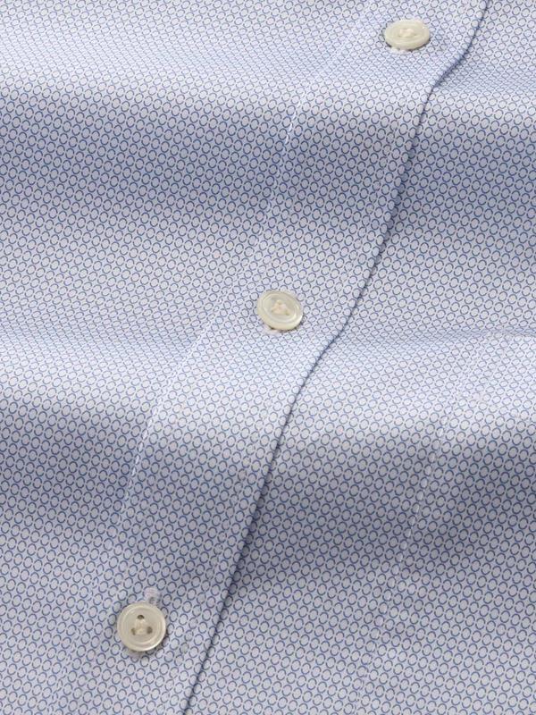 Bassano Sky Printed Full Sleeve Single Cuff Classic Fit Classic Formal Cotton Shirt
