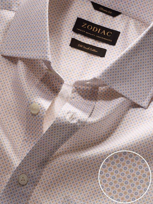 Bassano Yellow Printed Full Sleeve Single Cuff Classic Fit Classic Formal Cotton Shirt