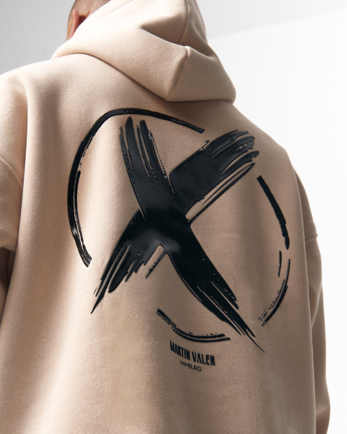 Beige  Oversized Hoodie X-Mark For Men (5)