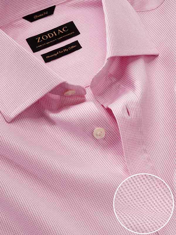 Benna Pink Solid Full Sleeve Single Cuff Classic Fit Classic  Formal Egyptian Giza 86 Silk Touch Cotton Shirt