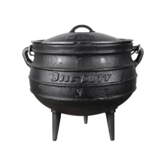 Best Duty Potjie 3-leg cast iron pot 7.8L with lid and handle for outdoor cooking