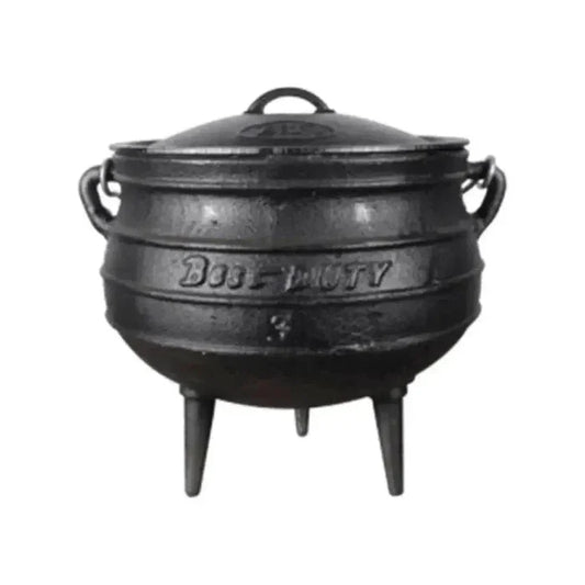 Best Duty Potjie 3-leg cast iron pot 7.8L with lid and handle for outdoor cooking