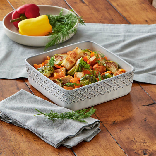 Bistro Square Baker - White Stoneware Everyday