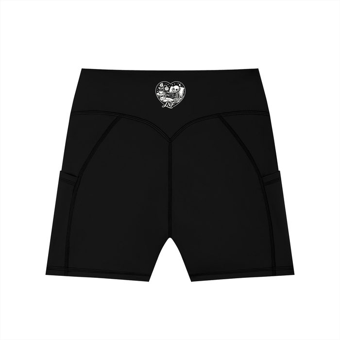 Bite the Hand Women's High-Waisted Pocket Biker Shorts