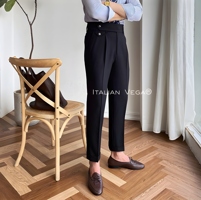 Black Signature Flap Gurkha Pants by ITALIAN VEGA®