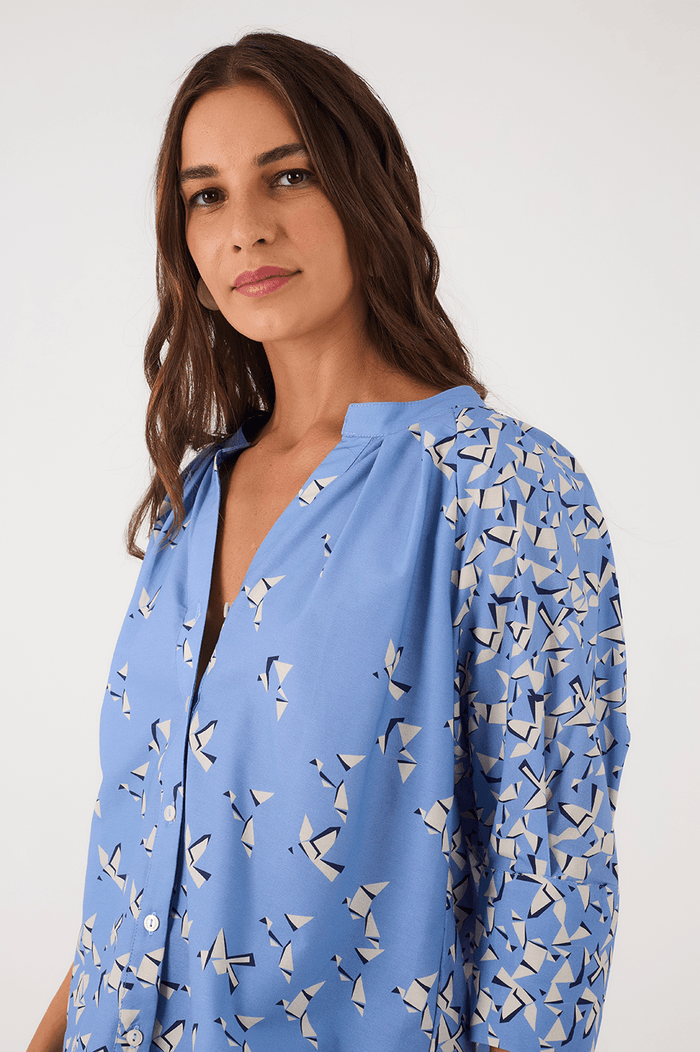 Blue Voo Livre Print Blouse_3