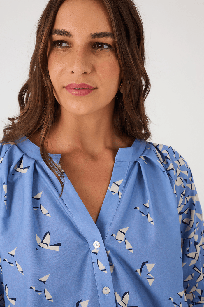 Blue Voo Livre Print Blouse_4