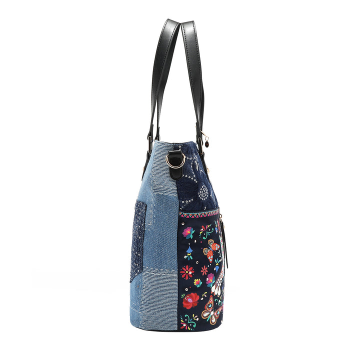 BOSQUE DE AMOR DENIM SHOPPER BAG