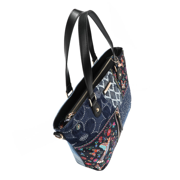 BOSQUE DE AMOR DENIM SHOPPER BAG