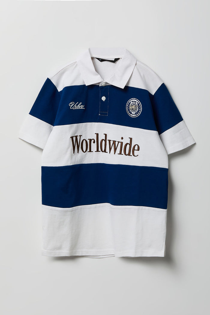Boys Embroidered Boxy Collared Polo