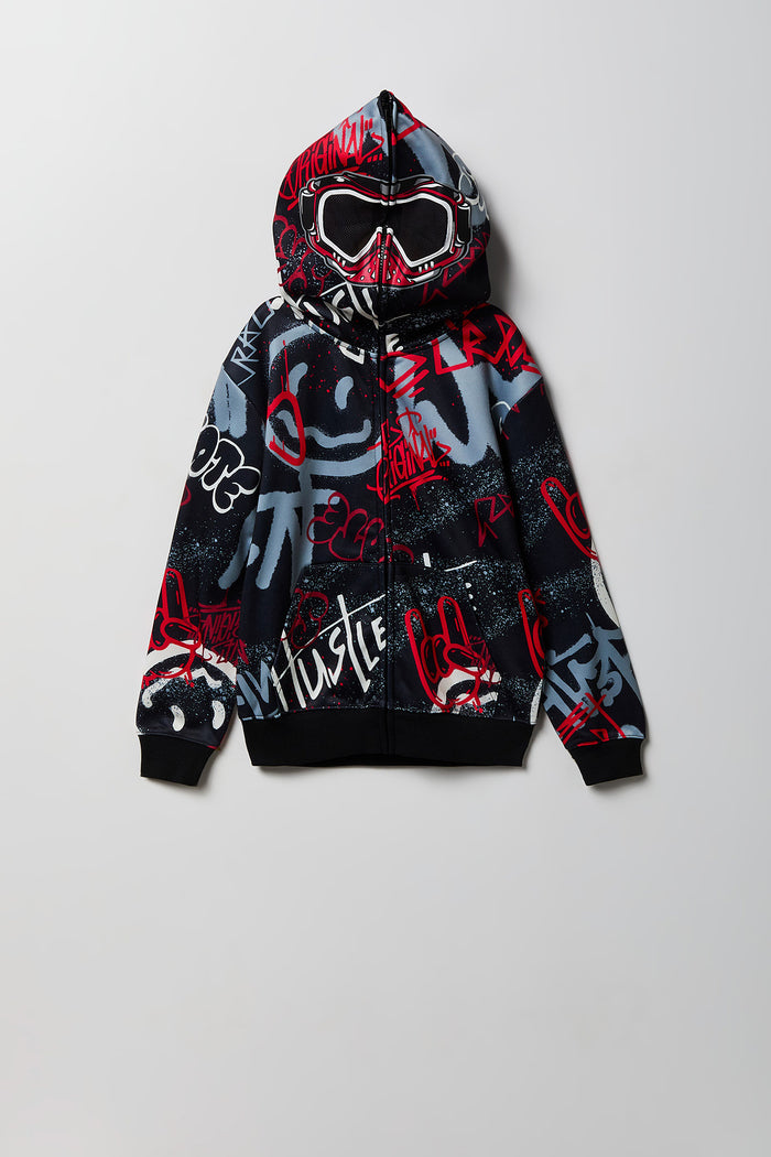 Boys Graffiti Zip-Up Fleece Hoodie