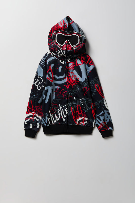 Boys Graffiti Zip-Up Fleece Hoodie
