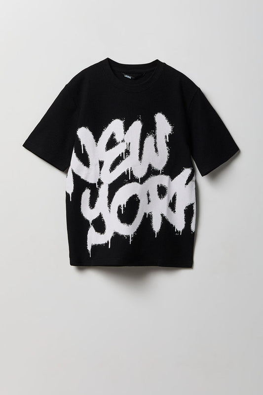 Boys Textured Graphic T-Shirt