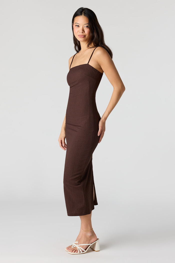 Braless Popcorn Midi Dress
